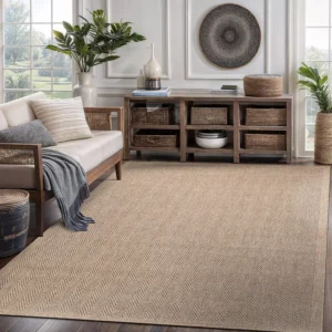 5x7 Indoor Outdoor Herringbone pattern Rug,
