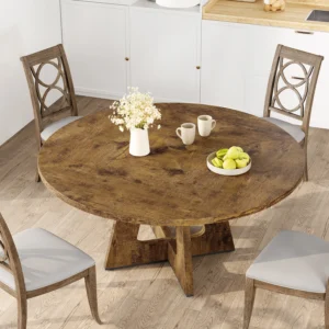 47 Inch Round Dining Table with Pedestal Base