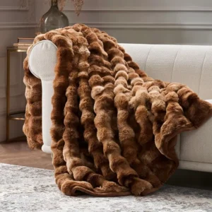 Ultra Soft Faux Rabbit Fur Throw Blanket