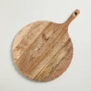 Round Mango Wood Cutting Board with Handle