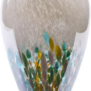 11.8" Tall Hand-Blown Green Glass Vase