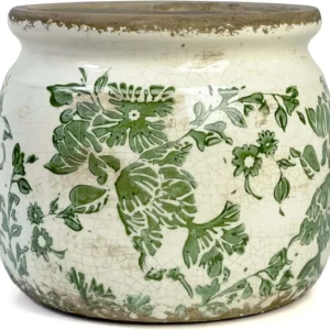 Vintage Ceramic Ice Crack Flower Pot with Drainage Holes